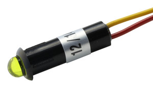 12.726/5/A  PILOTO LED 5mm. 12V AMARILLO