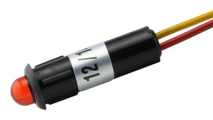 12.726/5/R  PILOTO LED 5mm. 12V ROJO ALTA LUMINOSIDAD