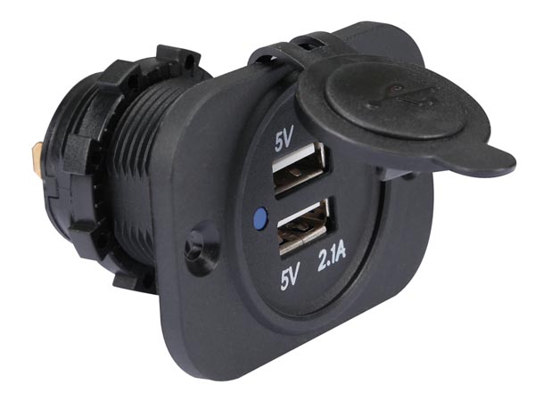 161.0476.11  BASE PANEL 2xUSB 5V 1A+2.1A