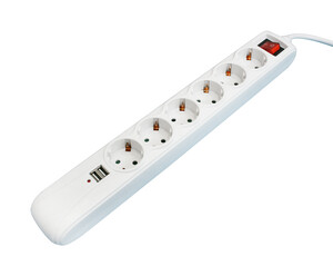 36.235/USB  BASE 6 TOMAS + 2xUSB 1,5mts BLANCA