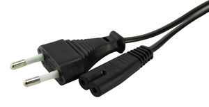36.683/180/VDE  CABLE TIPO "8" 1,8mts NEGRO