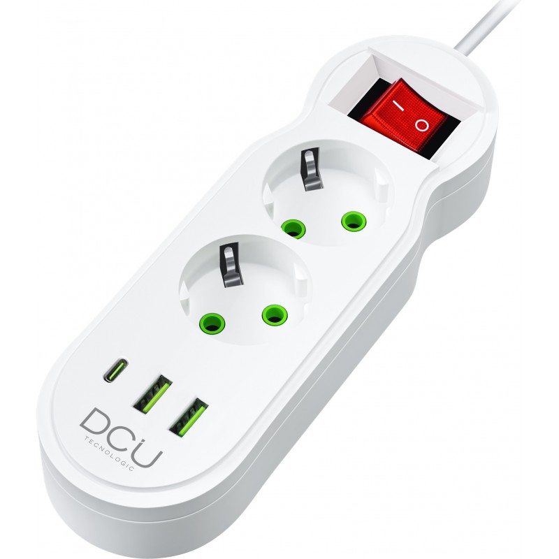 37400102  REGLETA 2 TOMAS + 3 USB 5V/2,1A 10,5W
