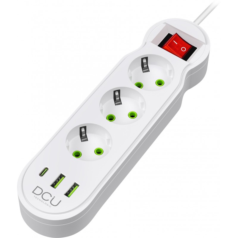 37400103  REGLETA 3 TOMAS + 3 USB 5V/2,1A 10,5W
