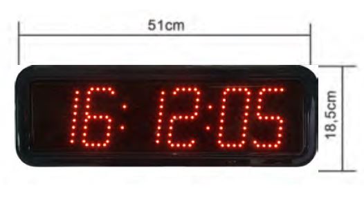 6DIGITS/10  RELOJ DIGITAL 510x185mm DIG=10cms IP67