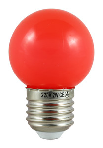 81.140/1/R  BOMBILLA LED G45 E-27 2W ROJO