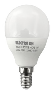 81.201/7/E14/CAL  BOMBILLA LED G45 E-14 7W REGULABLE CALIDA