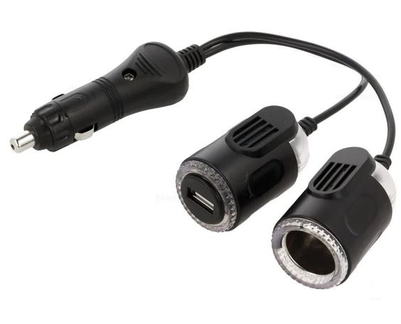 A13-75  ADAPTADOR DOBLE MECHERO COCHE 1xUSB