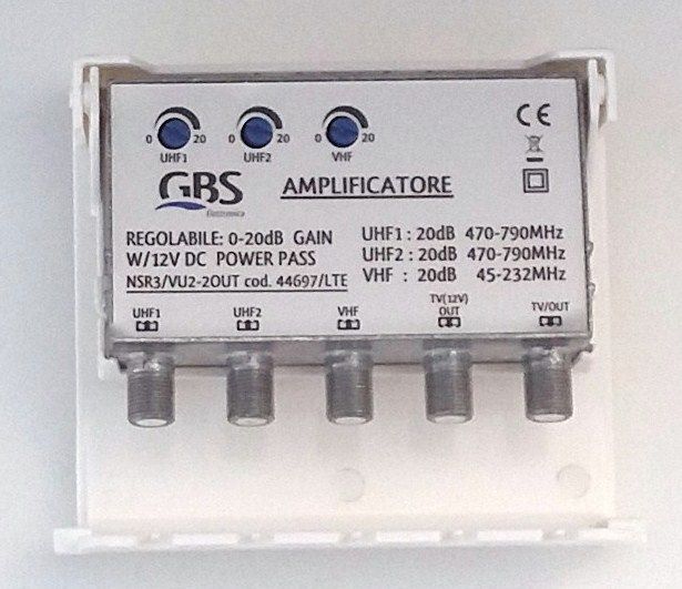 ACTV135  AMPLIFICADOR MASTIL 2xUHF+VHF