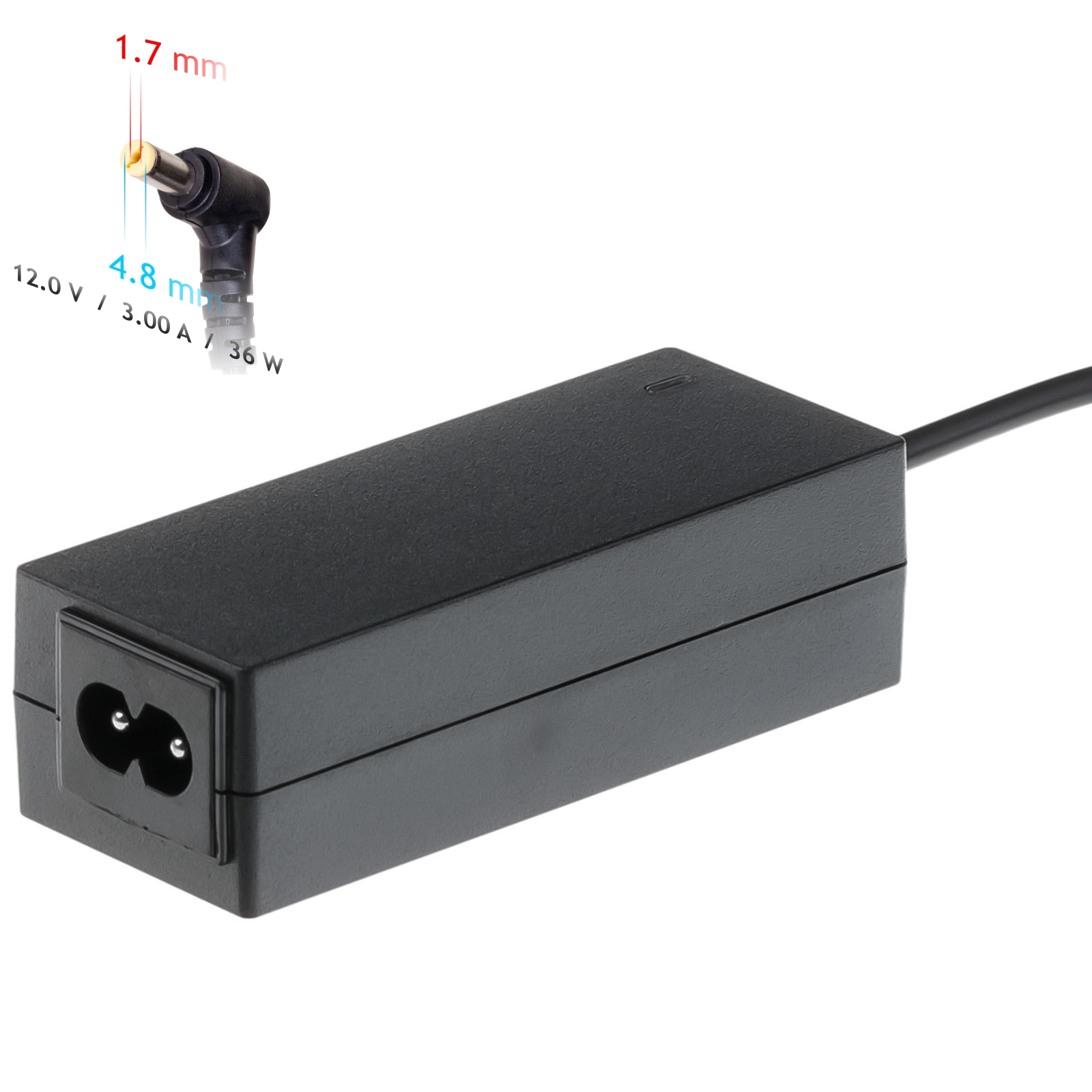 AK-ND-49  ALIMENTADOR 12VDC 3A CONECTOR 4,8x1,7mm