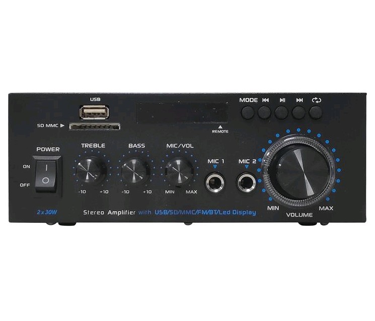 AMP30  AMPLIFICADOR HI-FI 30W USB/MP3/BT