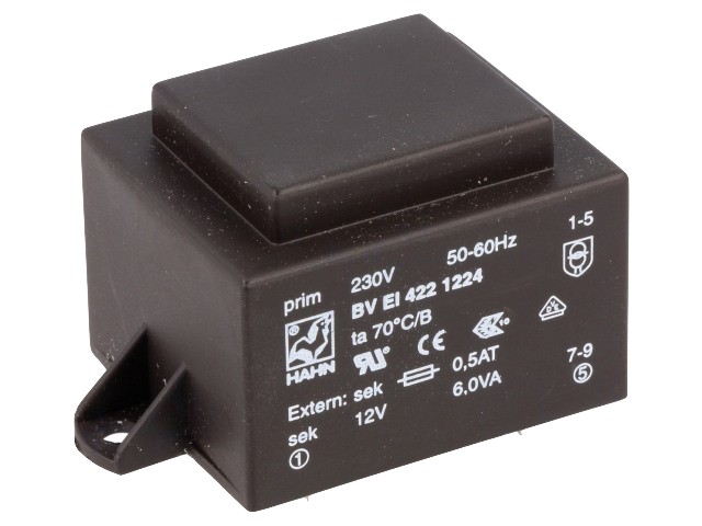 BVEI4221224  TRAFO ENCAPSULADO 12V 6VA