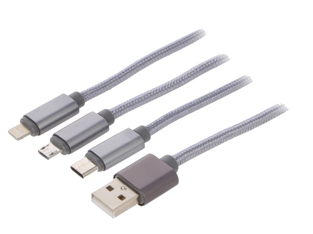 CC-USB2-AM31-1M-S  CONEX. USB AM A LIGHTING/MICRO USB/USB-C 1M.
