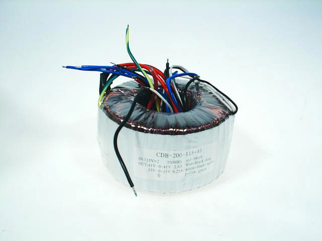 CDB-200-115-41  TRANSFORMADOR TOROIDAL  41V-0-41V 2,8A/15V-0-15V 0,25A