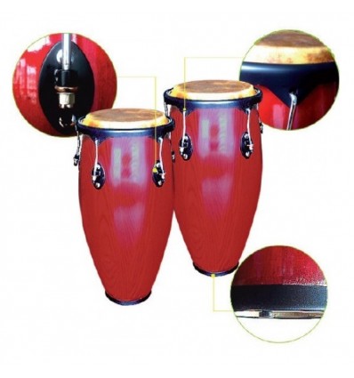 CS111M  CONGAS 10"+11" ROJO TRANSPARENTE