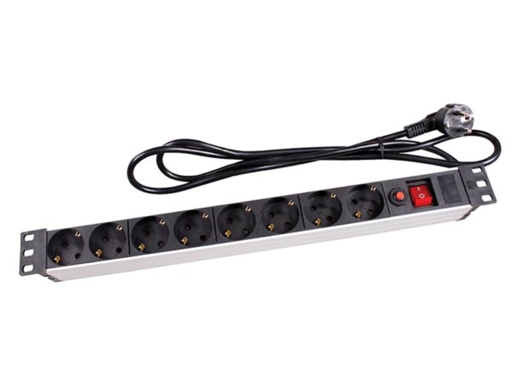 EBP08PDU-G  BASE 8 SHUKO PARA RACK 19"