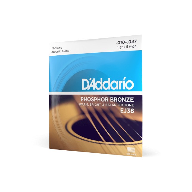 EJ38  JUEGO 12 CUERDAS ACUSTICA D'ADDARIO