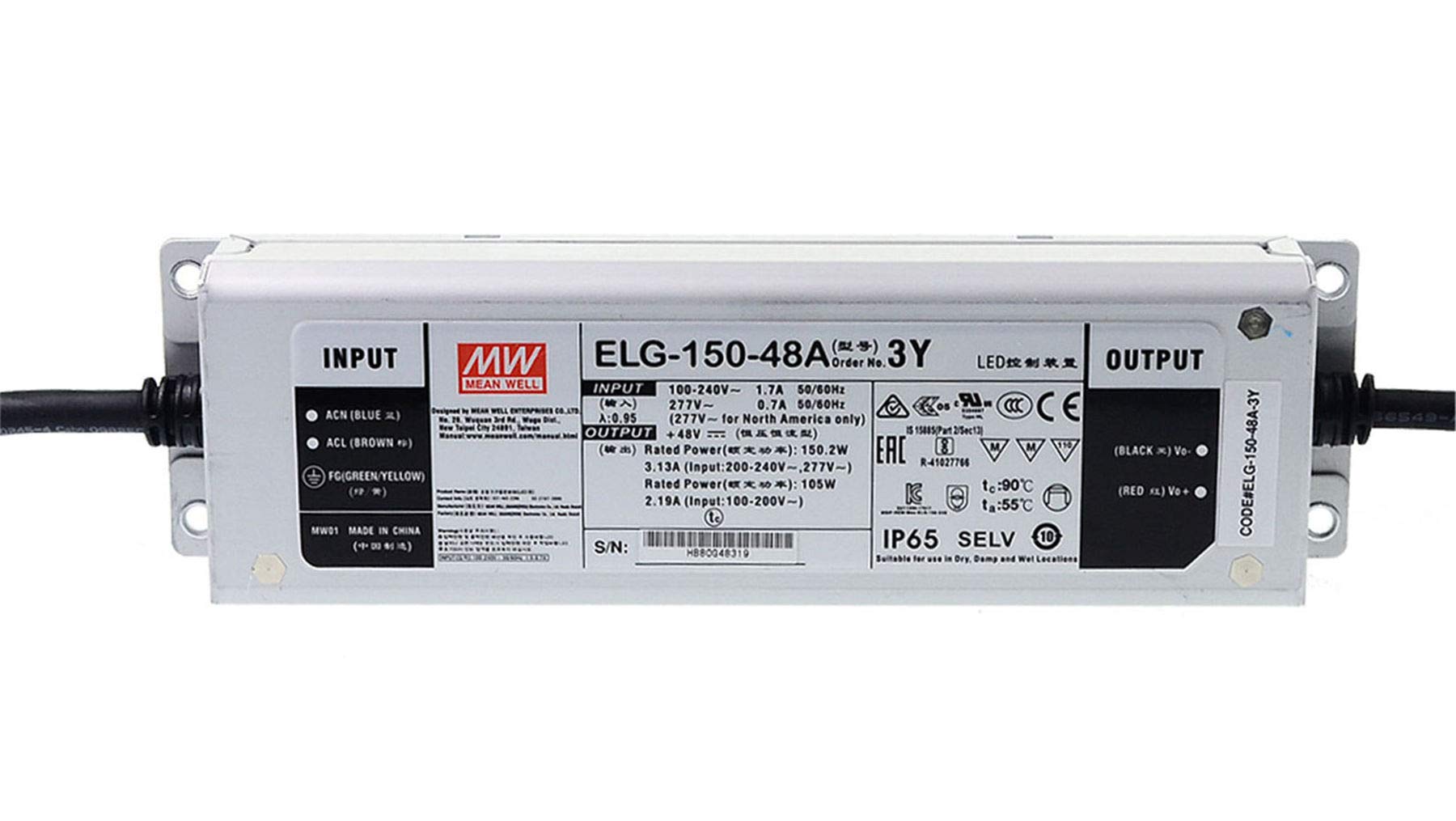 ELG-150-48B  DRIVER LED 150W 48VDC 3,13A MW