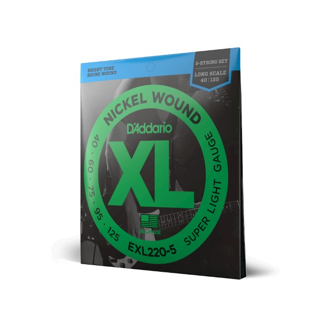 EXL220-5  JUEGO 5 CUERDAS BAJO 40-125 D'ADDARIO