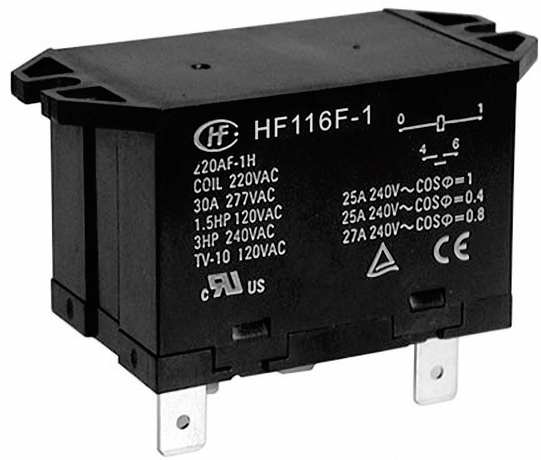 HF116F-1  RELE 220VAC 25A DPST-NO