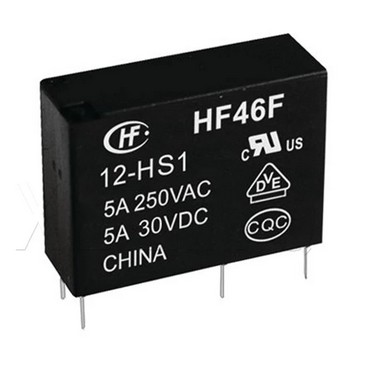 HF46F/012  RELE 12VDC 5A SPST-NO