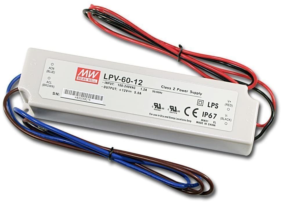 LPV-60-12  ALIMENTADOR 12VDC 5A 60W IP67 MW