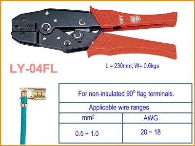LY05FL  CRIMPADORA TERMINALES ACODADOS NO AISLADOS