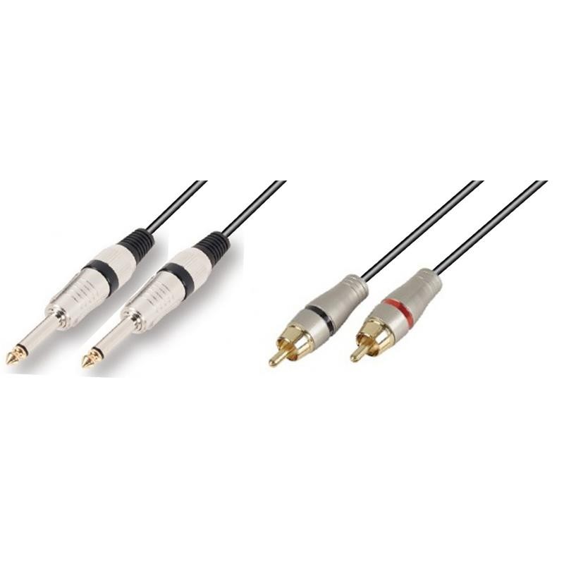 LYD003/1M  CABLE 2 JACK 6,3 MONO A 2xRCA 1mts