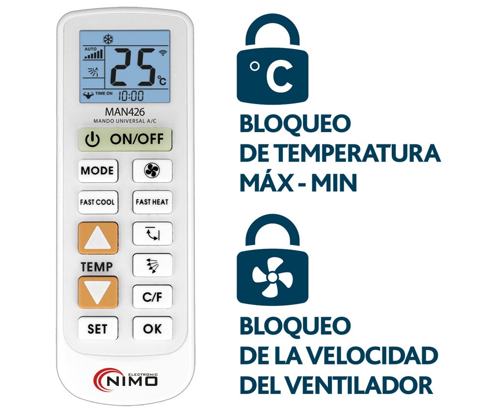 MAN426  MANDO UNIVERSAL AIRE ACONDICIONADO