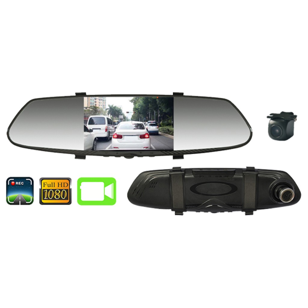 MR433DVT  ESPEJO RETROVISOR DE 4,3'' CON DVR DELANTE Y ATRAS