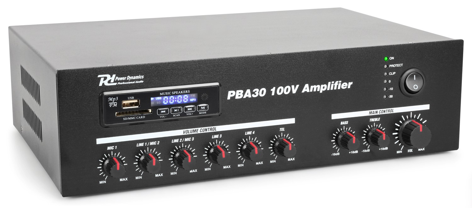 PBA30  AMPLIFICADOR 30W 100V USB/MP3/BT