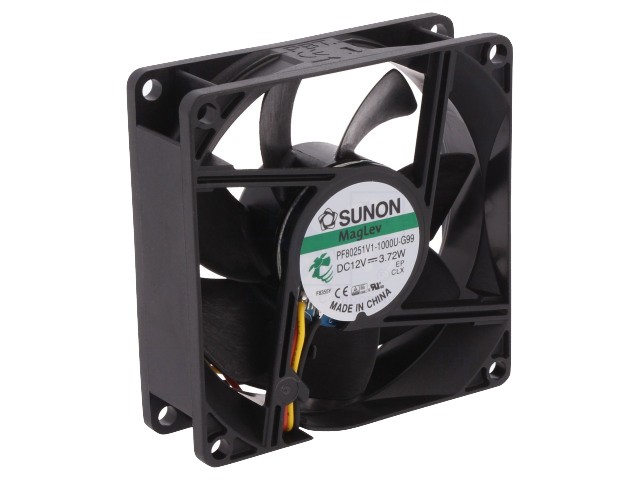 PF80251V1-G99  VENTILADOR 12V 80x80x25 3 HILOS RODAMIENTOS