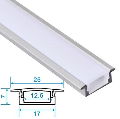 PF925  PERFIL ALUMINIO ALETAS 2mts TAPA DIFUSA