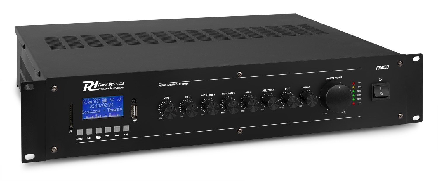 PRM60  AMPLIFICADOR 60W 100V USB/MP3/BT