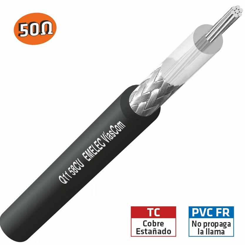 Q11-58CU  CABLE COAXIAL RG58CU (precio por metro)