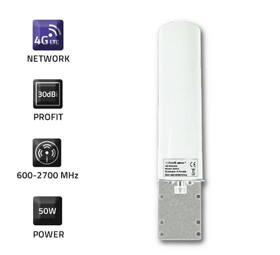 QOLTEC-57014  ANTENA 4G SMA 600-2700MHz 30dB