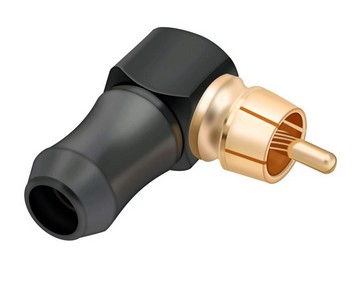 RCA001  CONECTOR RCA METALICO ACODADO 90º