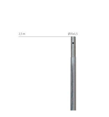 SR-61046  MASTIL 2500x35x1,5mm. GALVANIZADO ROVER