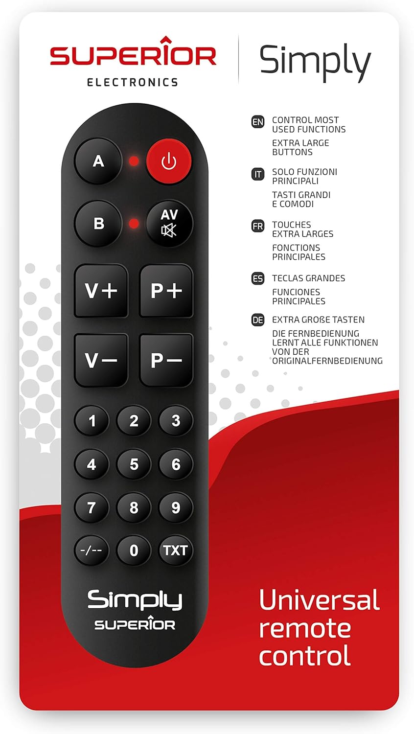 SUPTLB002  MANDO TV UNIVERSAL SIMPLE C/ TECLAS NUMERICAS