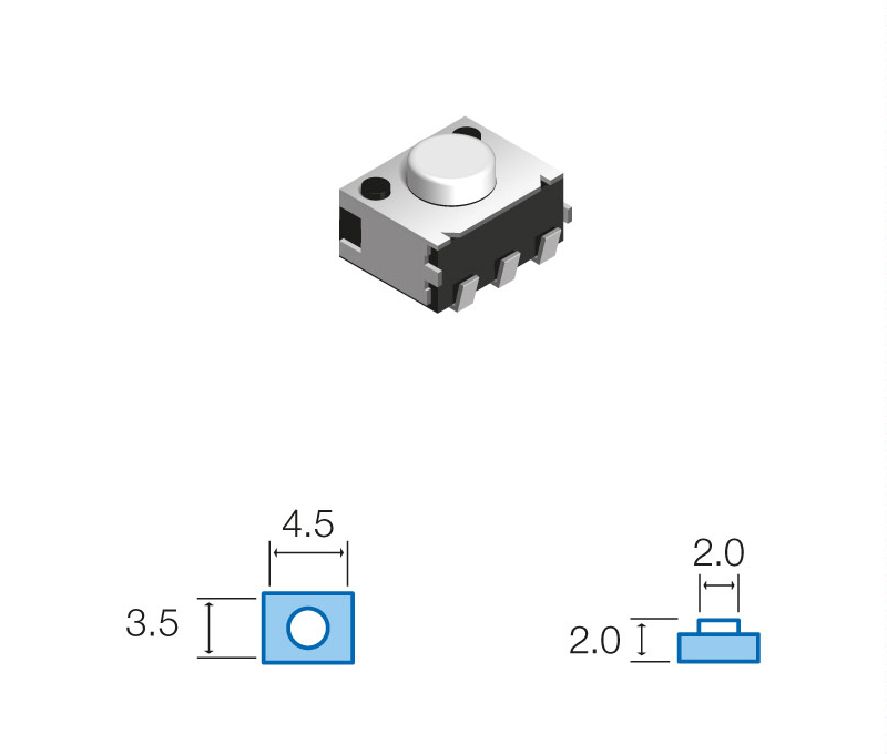 SW034  PULSADOR DE TACTO SMD (MICROPULSADOR PARA LED LENSER SEO7R)