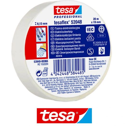 TESA-19/20WH  CINTA AISLANTE PVC 19mm 20mts BLANCO TESA