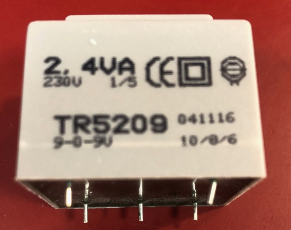 TR5209  TRAFO ENCAP. 230/2x9V  2,4 VA = 9923