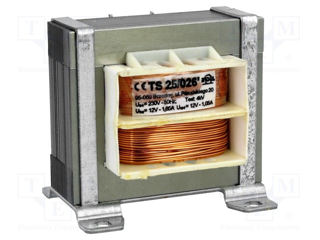 TS25/026  TRANSFORMADOR 12V+12V 25VA