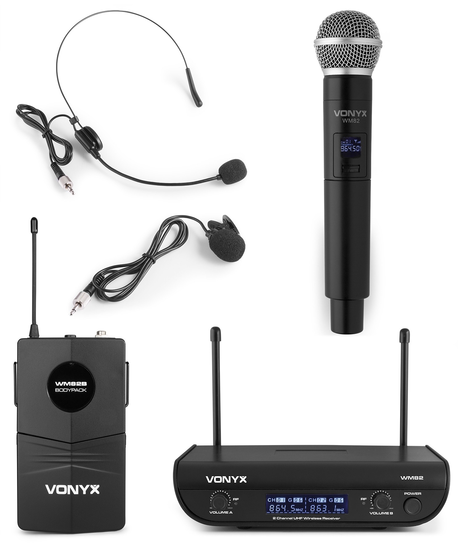 WM82C  INALAMBRICO DOBLE MANO + DIADEMA UHF